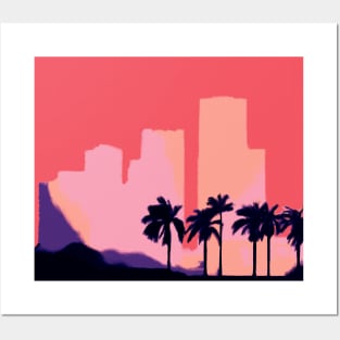 Sunset Time in Miami Posters and Art